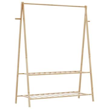  Clothes Rack with Shelves 132x45.5x150.5 cm Bamboo