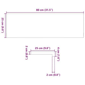  Window Sills 2 pcs Dark Brown 80x25x2 cm Solid Wood Oak