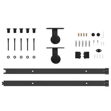  Sliding Door Hardware Kit 152.5 cm Steel Black