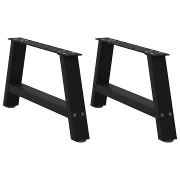  Coffee Table Legs A-Shaped 2 pcs Black 60x(30-31) cm Steel