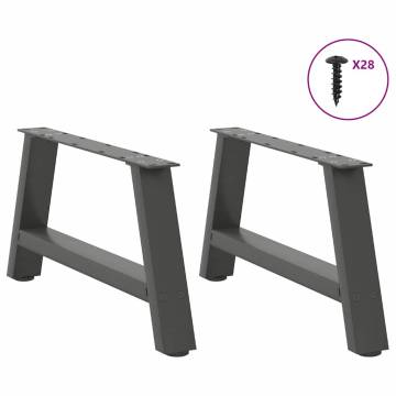  Coffee Table Legs A-Shaped 2 pcs Anthracite 60x(30-31) cm Steel