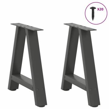  Coffee Table Legs A-Shaped 2 pcs Anthracite 50x(42-43) cm Steel