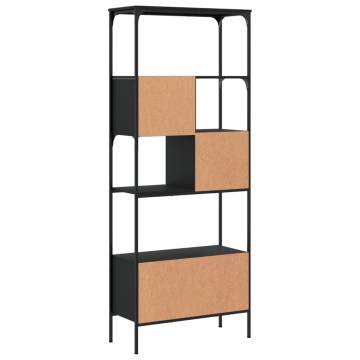 Bookcase 5-Tier Black 76x33x188.5 cm Engineered Wood