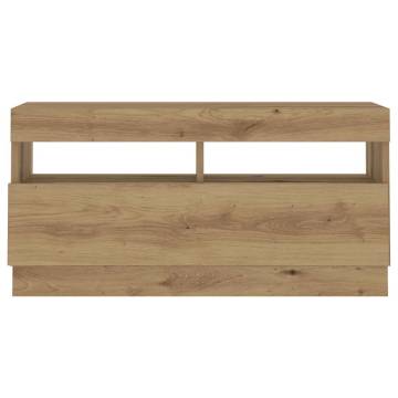  TV Cabinet with LED Lights Artisan Oak 260x35x40 cm Engineered Wood