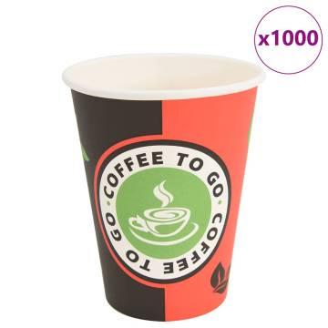  Paper Coffee Cups 1000 pcs 12oz 300ml Red and Black