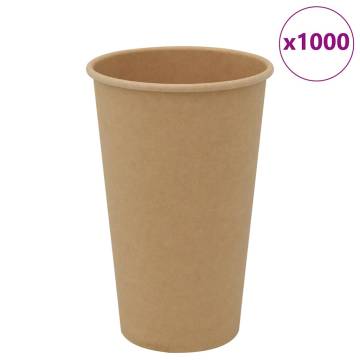  Paper Coffee Cups 1000 pcs 16oz 400ml Brown