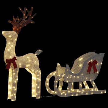  Christmas Decoration Reindeer and Sleigh 100 LEDs Cold White