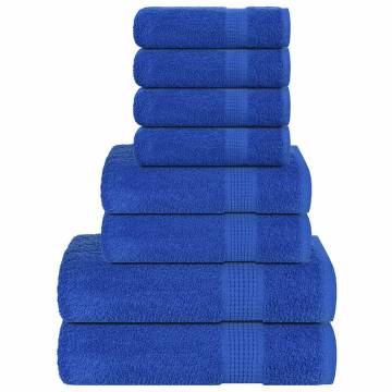  8 Piece Towel Set Blue 360 gsm 100% Cotton