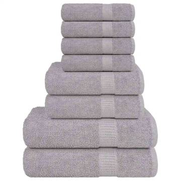  8 Piece Towel Set Grey 360 gsm 100% Cotton