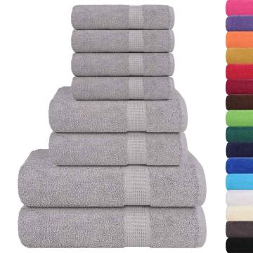  8 Piece Towel Set Grey 360 gsm 100% Cotton