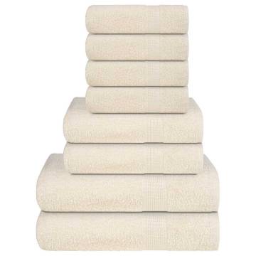  8 Piece Towel Set Cream 360 gsm 100% Cotton