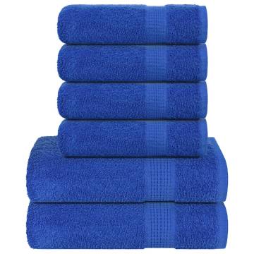  6 Piece Towel Set Blue 360 gsm 100% Cotton