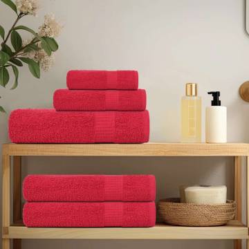  6 Piece Towel Set Red 360 gsm 100% Cotton