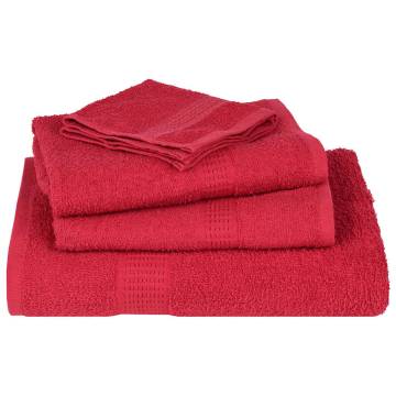  6 Piece Towel Set Red 360 gsm 100% Cotton