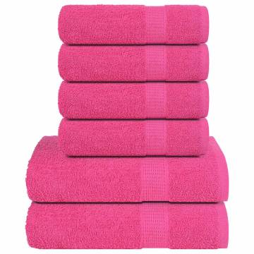  12 Piece Towel Set Pink 360 gsm 100% Cotton