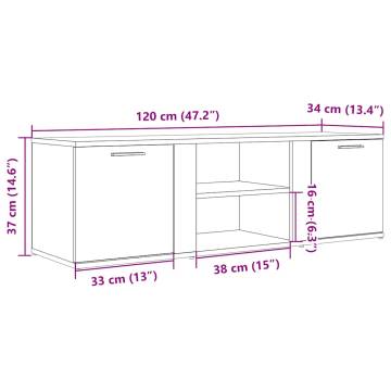  TV Cabinet Artisan Oak 120x34x37 cm Engineered Wood