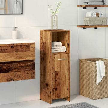  Bathroom Cabinet Old Wood 30x30x95 cm Engineered Wood