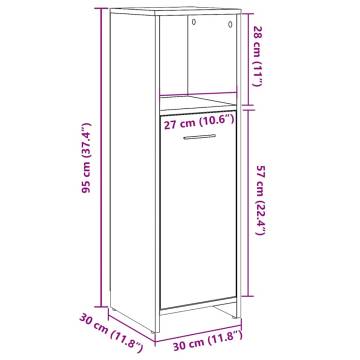  Bathroom Cabinet Old Wood 30x30x95 cm Engineered Wood