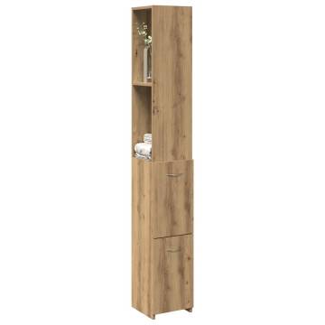  Bathroom Cabinet Artisan Oak 25x25x170 cm Engineered Wood