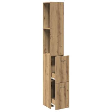  Bathroom Cabinet Artisan Oak 25x25x170 cm Engineered Wood