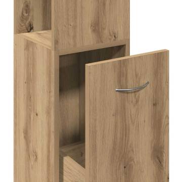  Bathroom Cabinet Artisan Oak 25x25x170 cm Engineered Wood