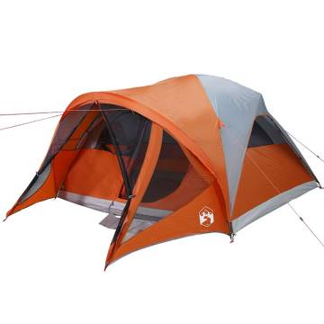  Family Tent Tunnel 6-Person Grey and Orange Waterproof