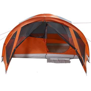  Family Tent Tunnel 6-Person Grey and Orange Waterproof