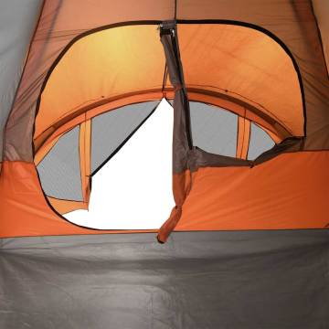  Family Tent Tunnel 6-Person Grey and Orange Waterproof