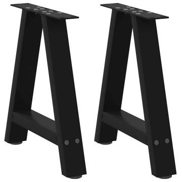  Coffee Table Legs A-Shaped 2 pcs Black 50x(42-43) cm Steel