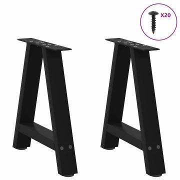  Coffee Table Legs A-Shaped 2 pcs Black 50x(42-43) cm Steel