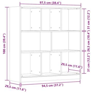  Book Cabinet Old Wood 97.5x29.5x100 cm Engineered Wood