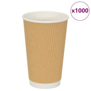  Paper Coffee Cups 500 pcs 16oz 400ml Brown