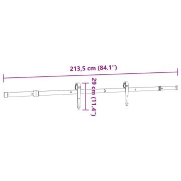  Sliding Door Hardware Kit 213.5 cm Steel Black