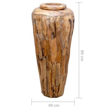  Decoration Vase 40x80 cm Solid Teak Wood