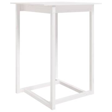  Bar Table White 80x80x110 cm Solid Wood Pine