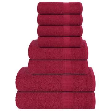  8 Piece Towel Set Bordeaux 360 gsm 100% Cotton