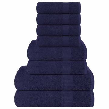  8 Piece Towel Set Navy Blue 360 gsm 100% Cotton