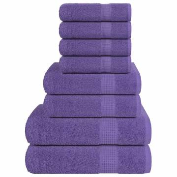  8 Piece Towel Set Purple 360 gsm 100% Cotton