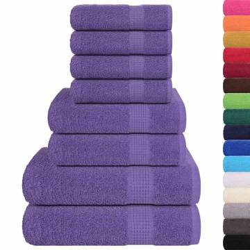  8 Piece Towel Set Purple 360 gsm 100% Cotton