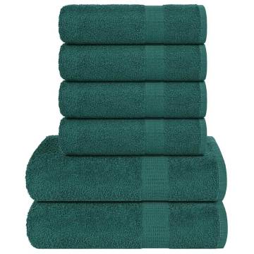  6 Piece Towel Set Apple Green 360 gsm 100% Cotton