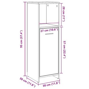  Bathroom Cabinet Artisan Oak 30x30x95 cm Engineered Wood