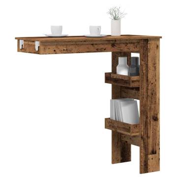  Wall Bar Table Old Wood 102x45x103.5 cm Engineered Wood