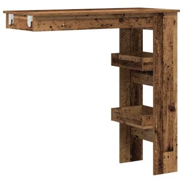  Wall Bar Table Old Wood 102x45x103.5 cm Engineered Wood