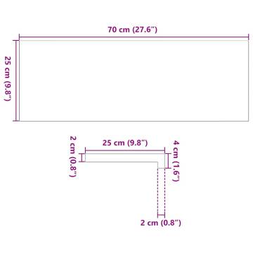  Window Sills 2 pcs Dark Brown 70x25x2 cm Solid Wood Oak