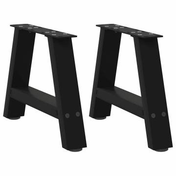  Coffee Table Legs A-Shaped 2 pcs Black 50x(30-31) cm Steel