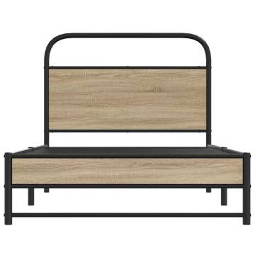  Bed Frame Without Mattress 107x203 cm Smoked Oak Engineered Wood