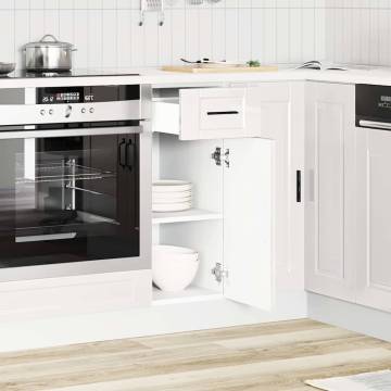  Kitchen Base Cabinet Porto High Gloss White Engineered Wood