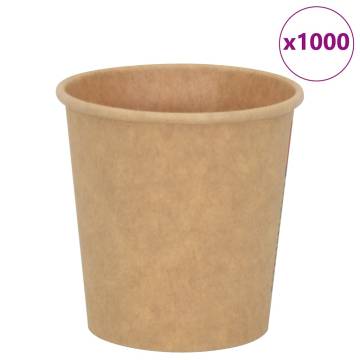  Paper Coffee Cups 1000 pcs 4oz 100ml Brown