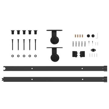  Sliding Door Hardware Kit 213.5 cm Steel Black