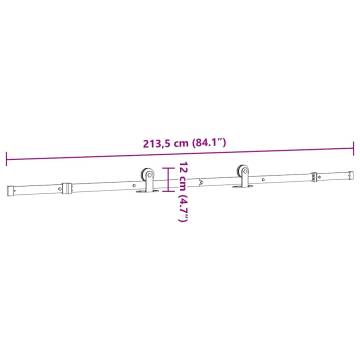  Sliding Door Hardware Kit 213.5 cm Steel Black